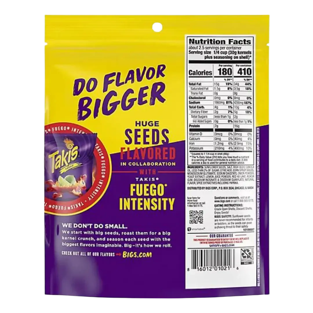 BiGS | Sunflower Seeds - Takis Fuego SHACK à SAUCE
