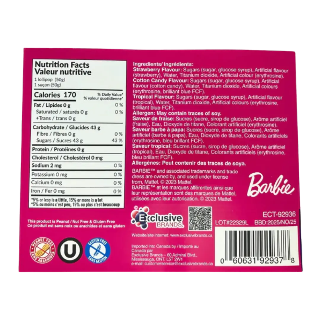 Exclusive Brands | Barbie - Wizzy Pop Straws With Lollipop Exclusive Brands