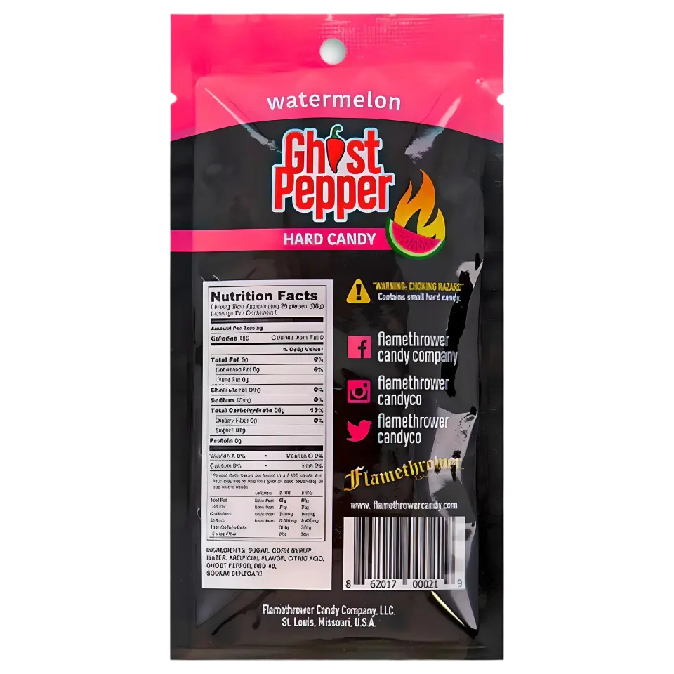 Flamethrower Candy | Ghost Pepper Hard Candy - Watermelon SHACK à SAUCE