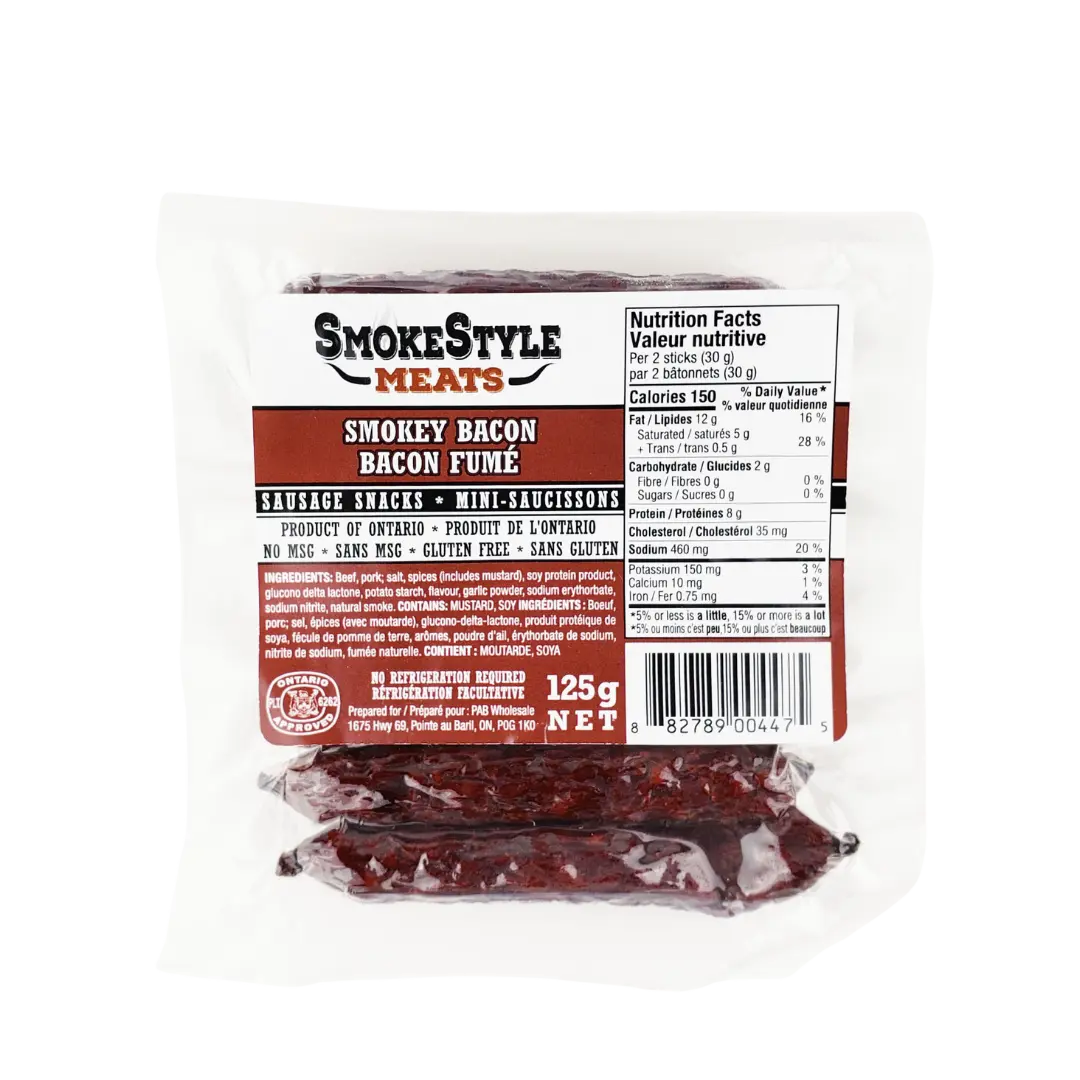 SmokeStyle Meats - PAB | Bacon Fumé - Paquet de 8 SHACK à SAUCE