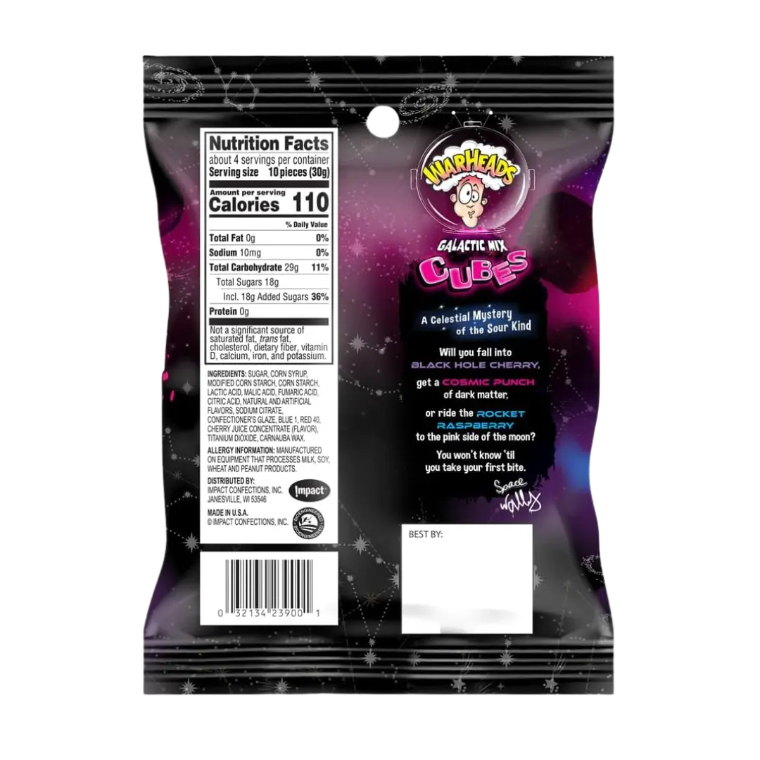 ** Warheads Galactic Cubes (Bag) Shack Ă Sauce