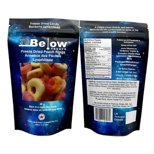 70 Below Treats | Freeze Dried - Peach Rings SHACK à SAUCE