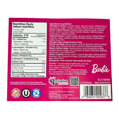 Exclusive Brands | Barbie - Wizzy Pop Straws With Lollipop Exclusive Brands