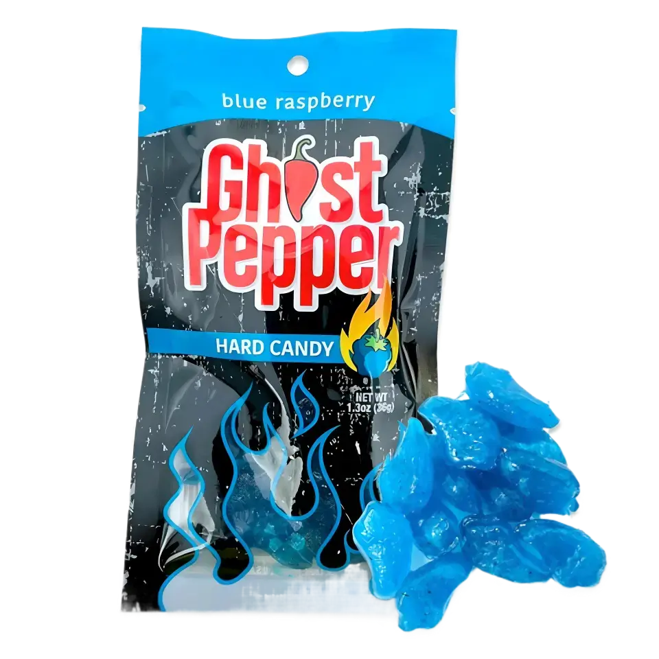 Flamethrower Candy | Ghost Pepper Hard Candy – Blue Raspberry Shack à Sauce