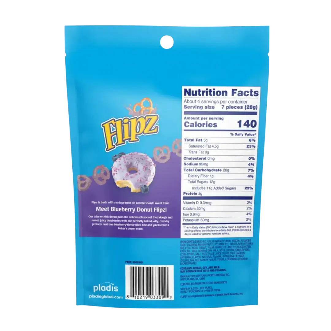 Flipz | Blueberry Donut - Flavored Covered Pretzels Shack à Sauce