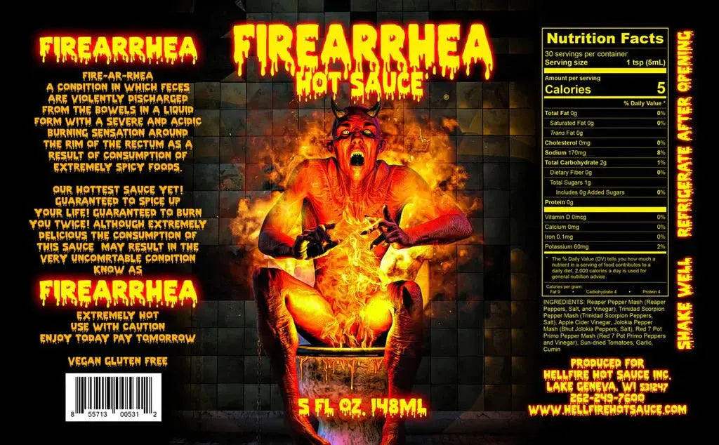 Hellfire Hot Sauce | Firearrhea SHACK à SAUCE