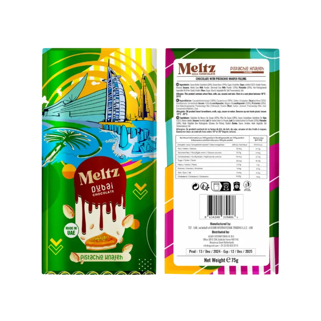 , Meltz Chocolat Dubaï Pistache Shack à Sauce