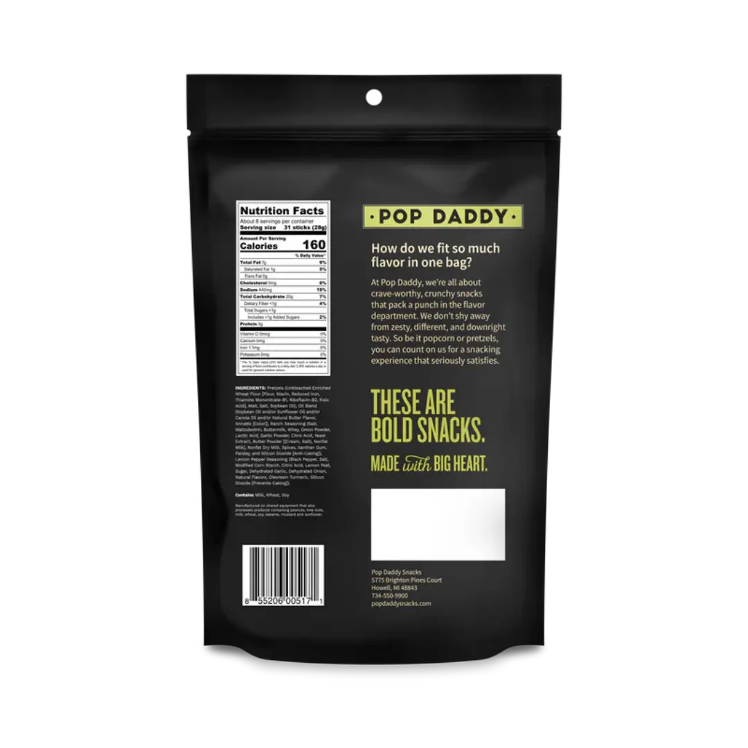 Pop Daddy Pretzels | Peppercorn Ranch Shack à Sauce