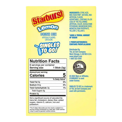 Starburst | Singles To Go - Lemon Starburst Company